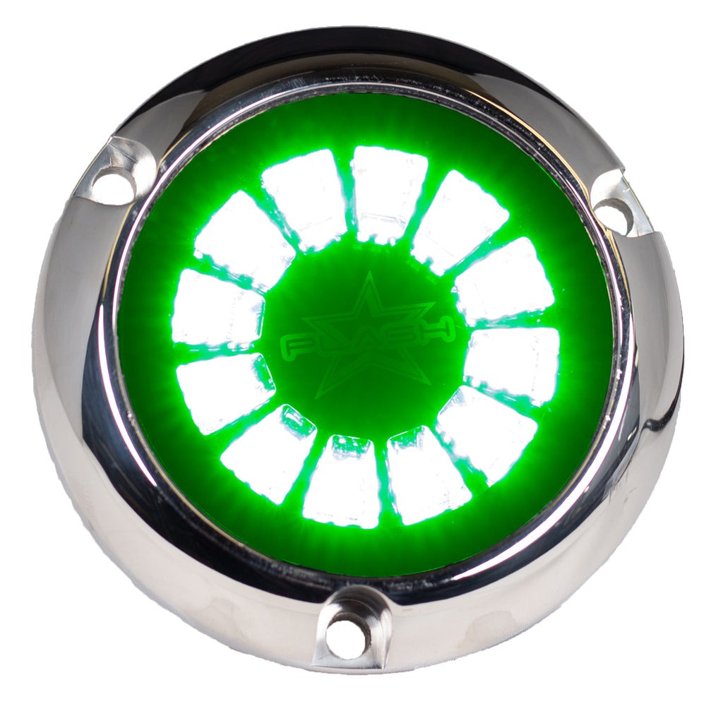 EPIK Underwater Transom Light - Green - Light Turned On - Single