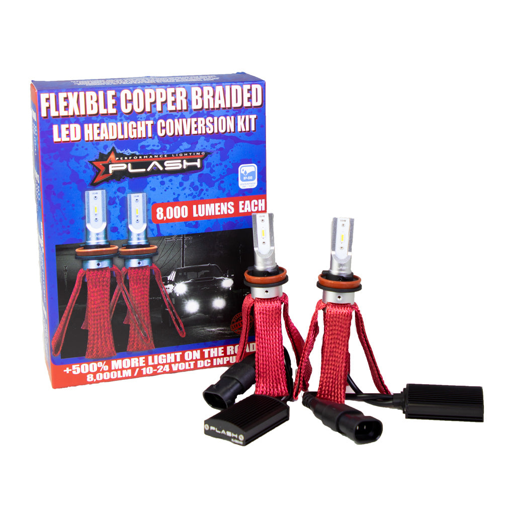 H11 Flexible Copper Braided LED Headlight Conversion Kit