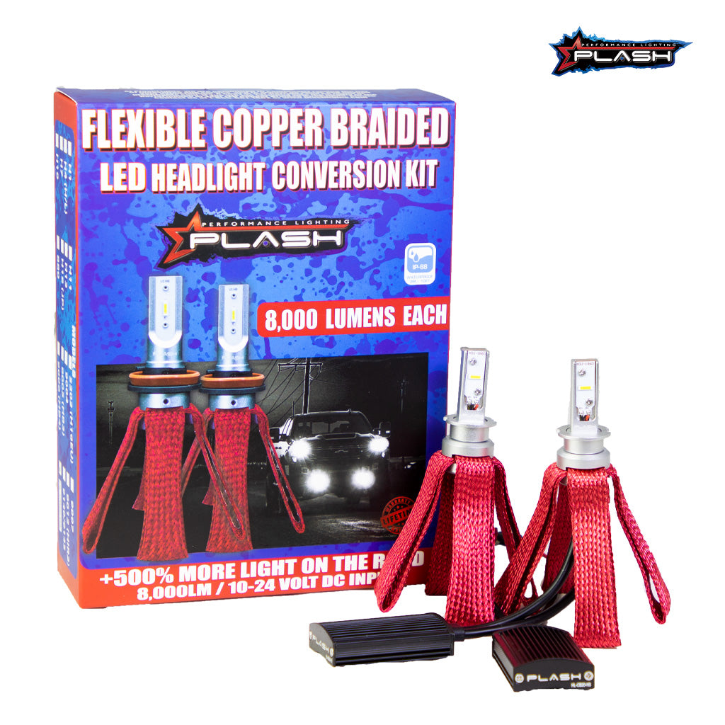 H3 Flexible Copper Braided LED Headlight Conversion Kit