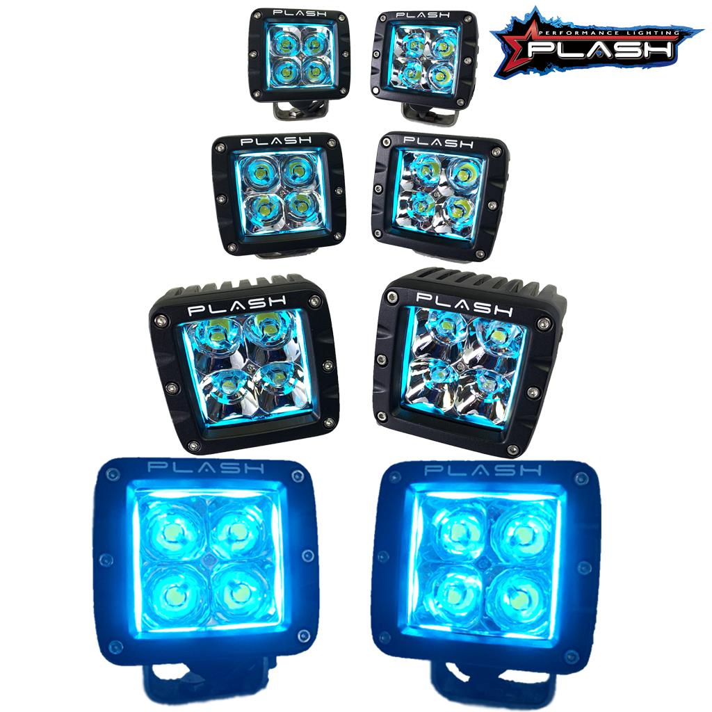 Back Lit Cube Lights Multi Cool Blue PlashLights