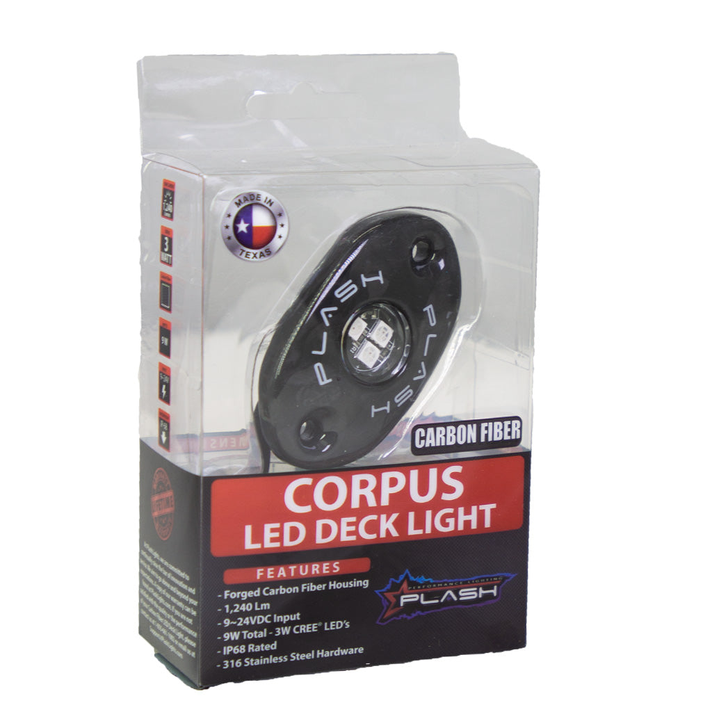 CORPUS - RGB Carbon Fiber LED Deck Light - Black Housing
